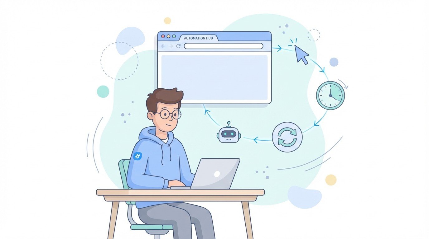 Lenoshub engineer building browser automation in Playwright or Puppeteer to handle repeated web tasks.