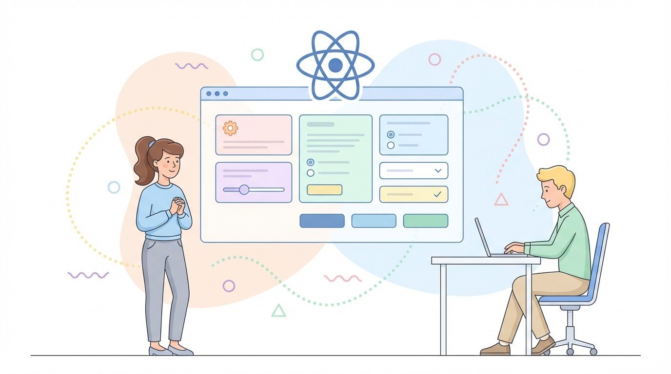 custom reactjs dashboard ui development illustration