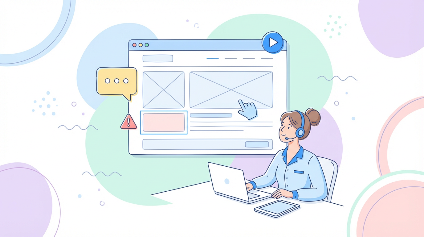 Lenoshub expert reviewing a website landing page on laptop and giving UX feedback through Loom video.